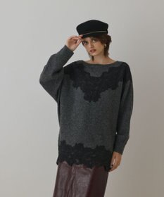 GRACE CONTINENTAL レースドルマンニットトップ