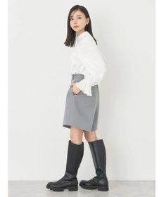 earth music&ecology チュール袖スタンドカラートップス