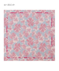 MOONBAT 【シルク100%】FURLA (フルラ) 花柄 シルクプリントスカーフ 65cm×65cm  UV対策 手洗い可能