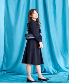 Tiaclasse L 【ダブルクロス】【洗える】フリルドレープワンピース