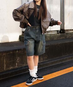 WEGO ヴィンテージウォッシュカーゴハーフパンツ