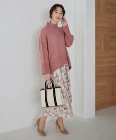 Tiaclasse L 【洗える】モックネックポインテルニットトップス