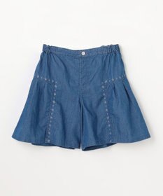 組曲 KIDS 【150-160㎝】 ブルーフラワーデニムキュロット