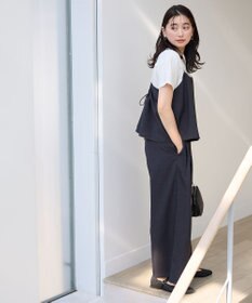 ANY 【2SET/洗濯機可】テックリネンキャミソール×パンツセットアップ