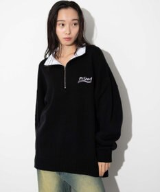 WEGO 【ユニセックス着用ITEM】ワンポイントハーフジッププルオーバー