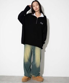 WEGO 【ユニセックス着用ITEM】ワンポイントハーフジッププルオーバー