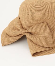 #Newans 【UVカット/洗える/折り畳み可能】ビッグリボンストローハット