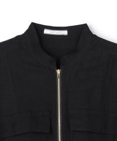 BEIGE， BERNARD / リネン混 フロントジップ スタンドカラードレス