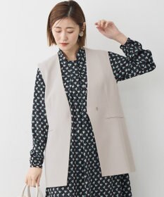 23区 【セットアップ対応/洗える】トリアセダブルジョーゼット ジレ ベージュ系