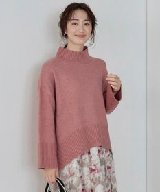 Tiaclasse L 【洗える】モックネックポインテルニットトップス