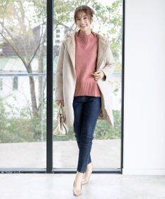 Tiaclasse L 【洗える】モックネックポインテルニットトップス