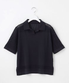 J.PRESS LADIES 【洗える】COTTON POLYESTER ニットポロ