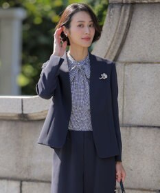 J.PRESS LADIES L 【セットアップ対応】セラテリーダブルクロス ノーカラー ジャケット