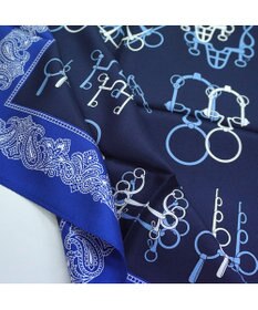 Marca ＜秋の新作＞【Marcaオリジナル】馬具＆ペイズリー 小判 シルクツイル スカーフ