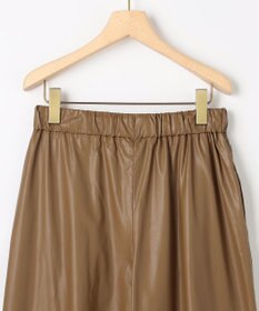 組曲 L レザーライク  クロップド ドロストワイドパンツ