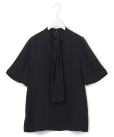 ICB L 【接触冷感・UVケア・速乾・洗える】BackSatinAmunzen  5分袖スカーフタイブラウス