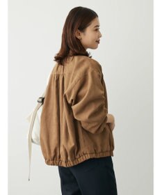 Green Parks スウェード調ギャザーブルゾン