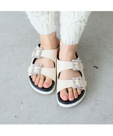 MODE ET JACOMO <carino>厚底ビジューバックルサンダル