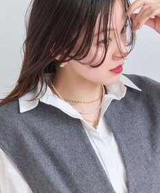 Phoebe パール×ドロップメタル3連ネックレス　ゴールド