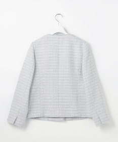 ANY SIS L ノーカラーフリンジツイード ジャケット