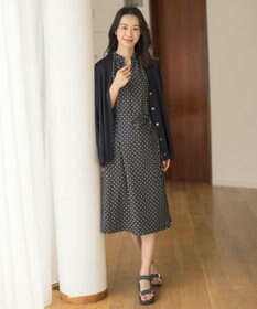 J.PRESS LADIES L 【洗える】ジオメトリックプリント ワンピース