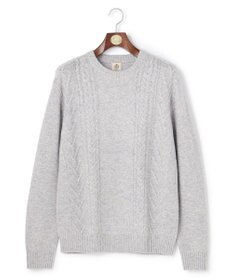 J.PRESS MEN ウール×カシミヤの上質素材【Cash Lamb's Wool】ケーブルクルーネック ニット_25年モデル