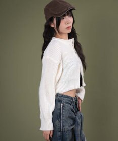 WEGO ダブルZIPニットカーデ