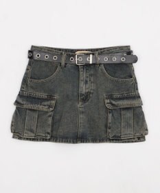 WEGO ハトメベルトカーゴデニムスカパン