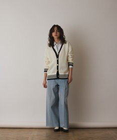 GRACE CONTINENTAL メッシュラインニットカーディガン