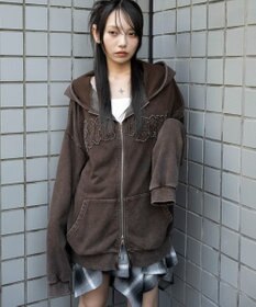 WEGO 【25年秋冬新作】ファーフードBIGZIPパーカー