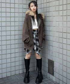 WEGO 【25年秋冬新作】ファーフードBIGZIPパーカー