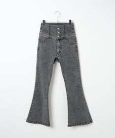 WEGO ハイウエストストレッチフレアデニムパンツ