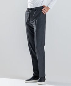 JOSEPH HOMME 新素材【ストレッチ/ウエストゴム仕様】ウール混キャリーマンストレッチ ドロスト付ストレートパンツ / HOVE グレー系