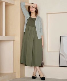 Tiaclasse L Vネックラメニットシアーカーディガン