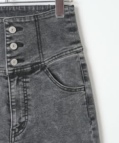 WEGO ハイウエストストレッチフレアデニムパンツ