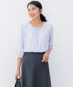 23区 【洗える】エアリーコンビジャージー パールモチーフ カットソー