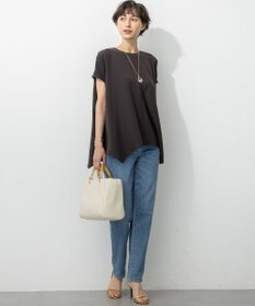 23区 【UVカット/接触冷感/吸水速乾】ストレッチジョーゼット イレギュラーヘムプルオーバー