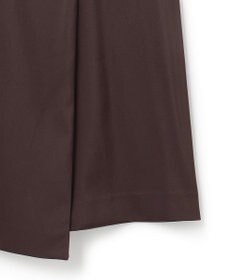 ICB L 【洗える】ストレッチダブルサテン テーラーカラー ラップワンピース