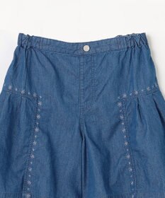 組曲 KIDS 【150-160㎝】 ブルーフラワーデニムキュロット