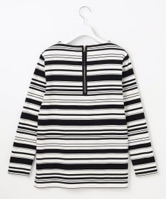 自由区 【洗える】コットンポンチボーダー クルーネック カットソー