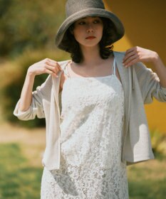 J.PRESS LADIES L 【冷房対策に】ラッセルレース パーカー ベージュ系