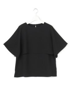 23区 【吸水速乾/UVカット/接触冷感】ストレッチジョーゼット  ケープデザイン カットソー