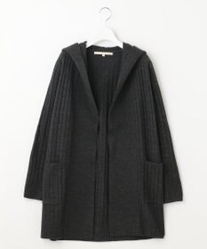 自由区 【ご好評につき新色追加】【WEB限定・洗える】ウールミックス フード付きカーディガン