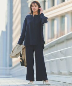 UNFILO 【ウエストゴム】ドライダブルクロス イージー ワイドパンツ