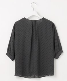 J.PRESS LADIES L 【洗える】ドットフロッキープリント フレア カットソー