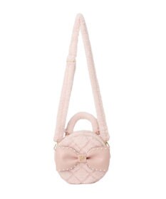 Maison de FLEUR フェイクファーパールリボンラウンドバッグ