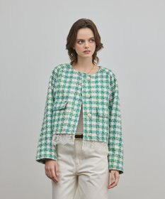 GRACE CONTINENTAL レースヘムツイードジャケット