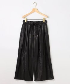 組曲 L レザーライク  クロップド ドロストワイドパンツ