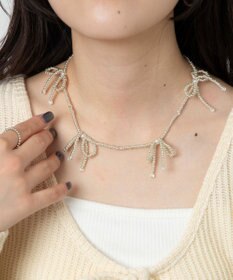 WEGO Lビーズリボンネックレス