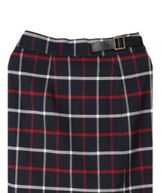 Green Parks ベルトデザインチェックＩラインスカート